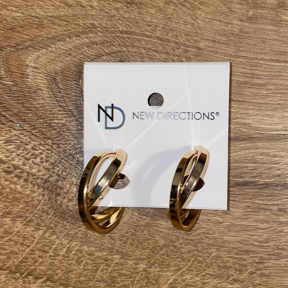 New Directions gold hoop earrings